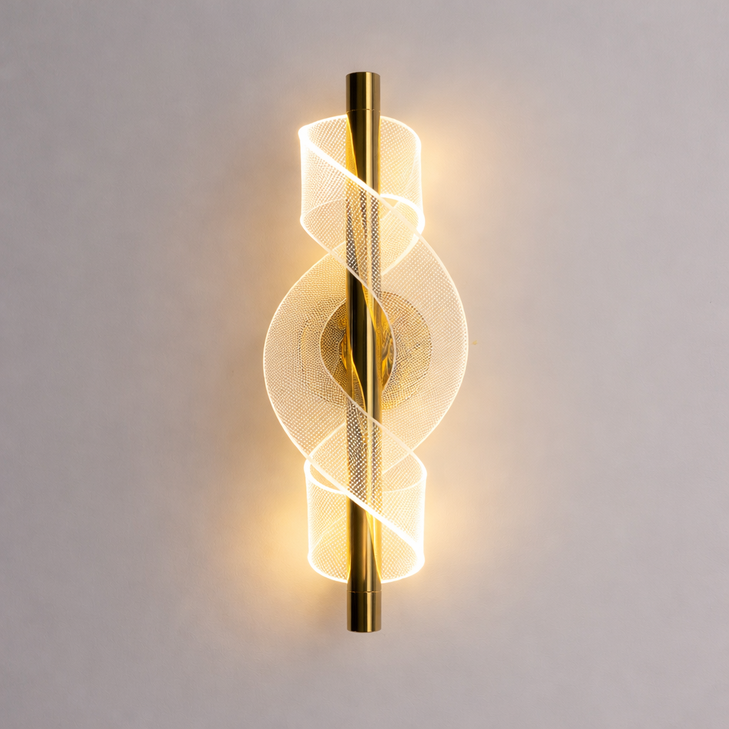 Wavy Curls Line Modern LED Wall Mounted Sconce Light – French Gold