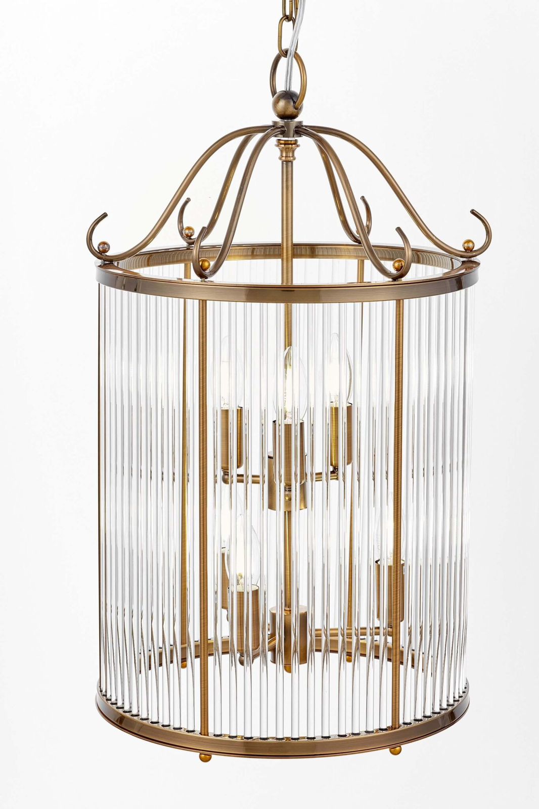 Uptown 6 Lights Golden Cage Modern Chandelier - Sparc Lights