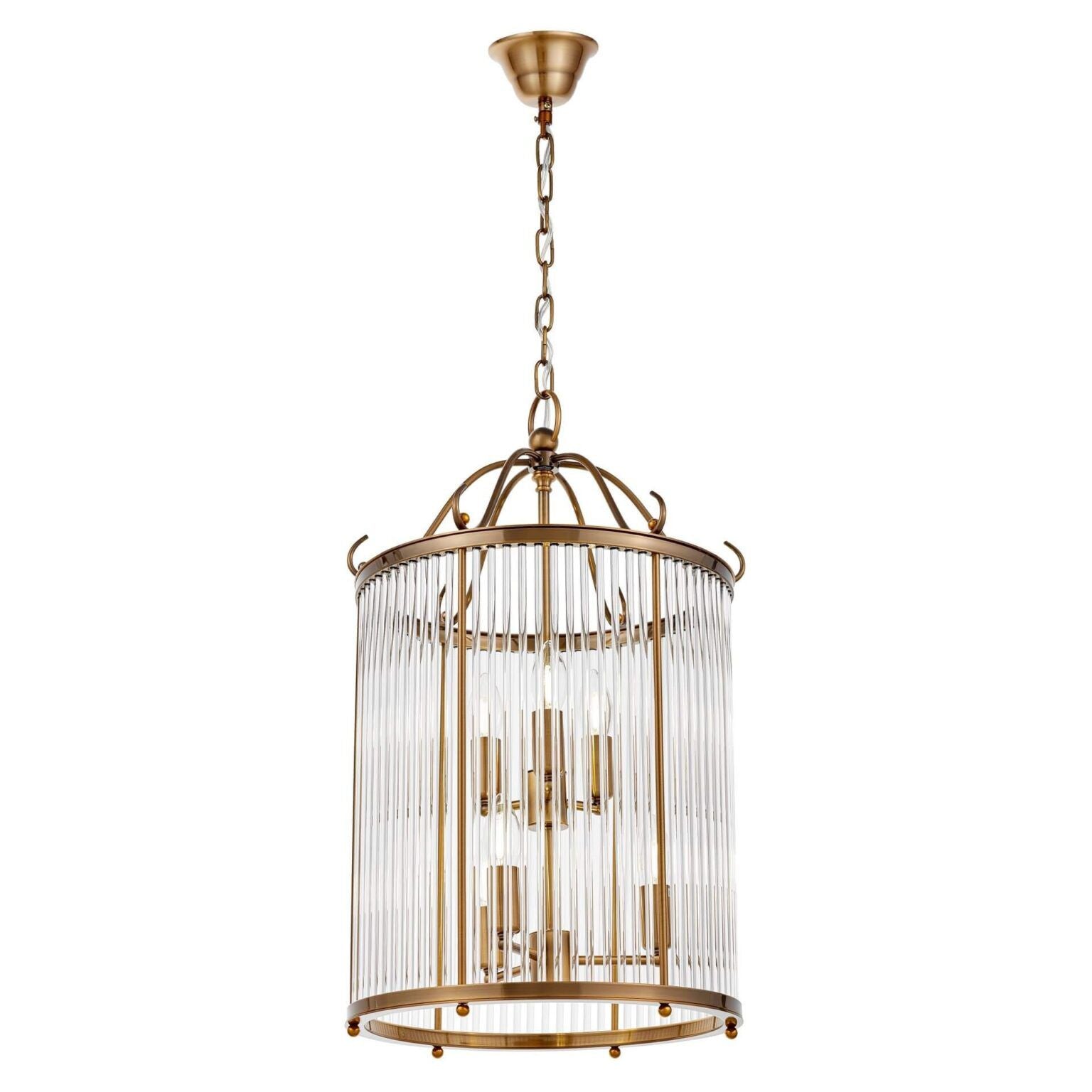 Uptown 6 Lights Golden Cage Modern Chandelier - Sparc Lights