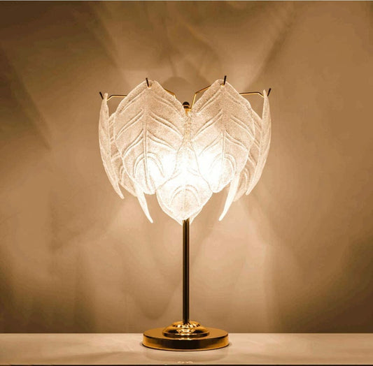 White Feathered Metal Table Lamp - Sparc Lights