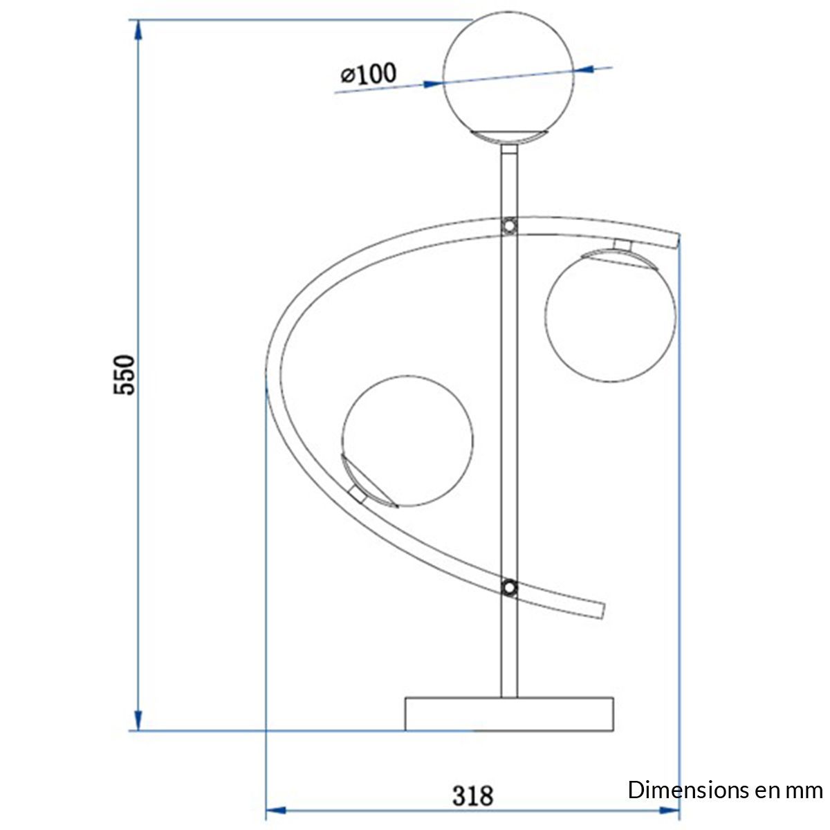 Led 3 Globe With Modern Arc Design Table & Floor Lamp - Sparc Lights