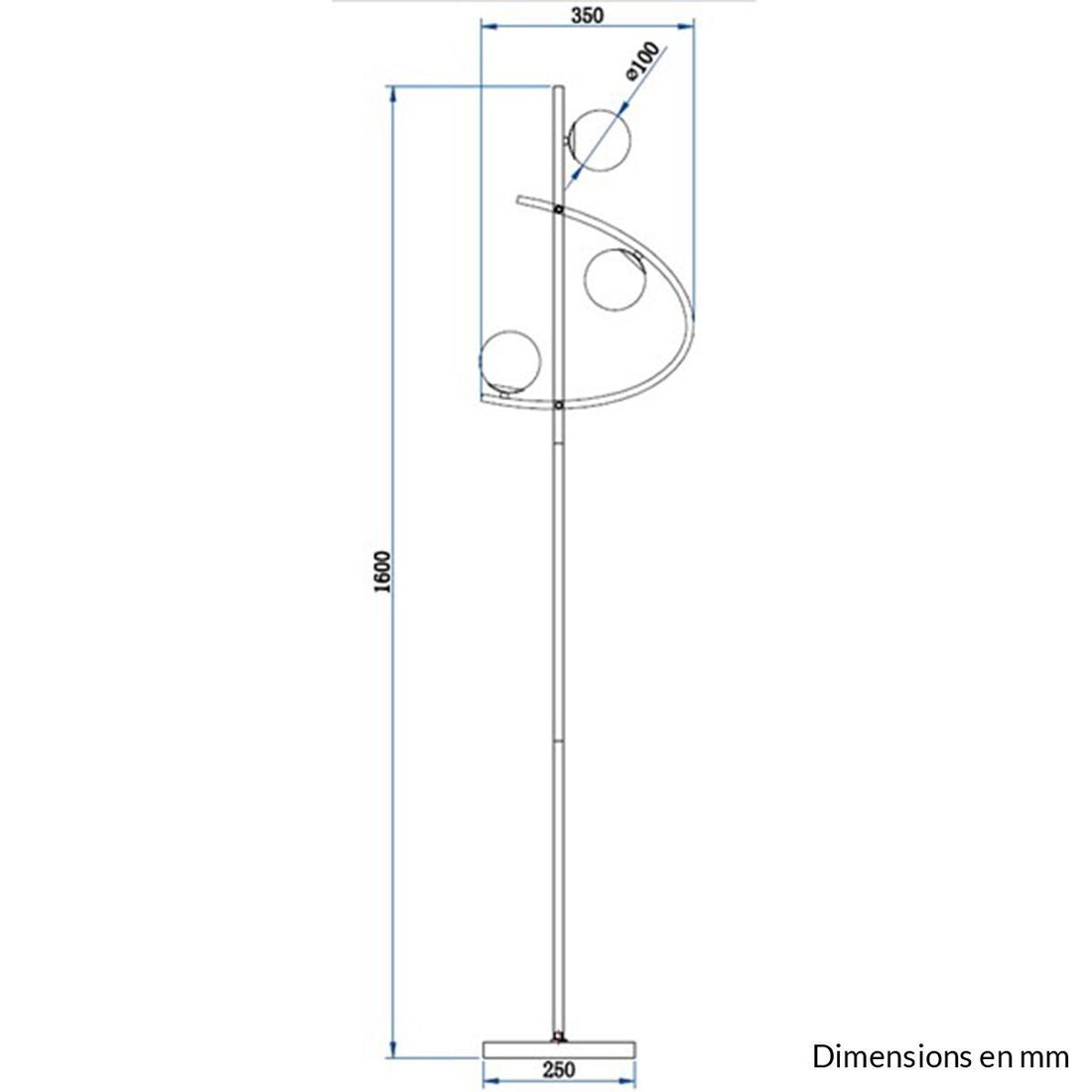 Led 3 Globe With Modern Arc Design Table & Floor Lamp - Sparc Lights