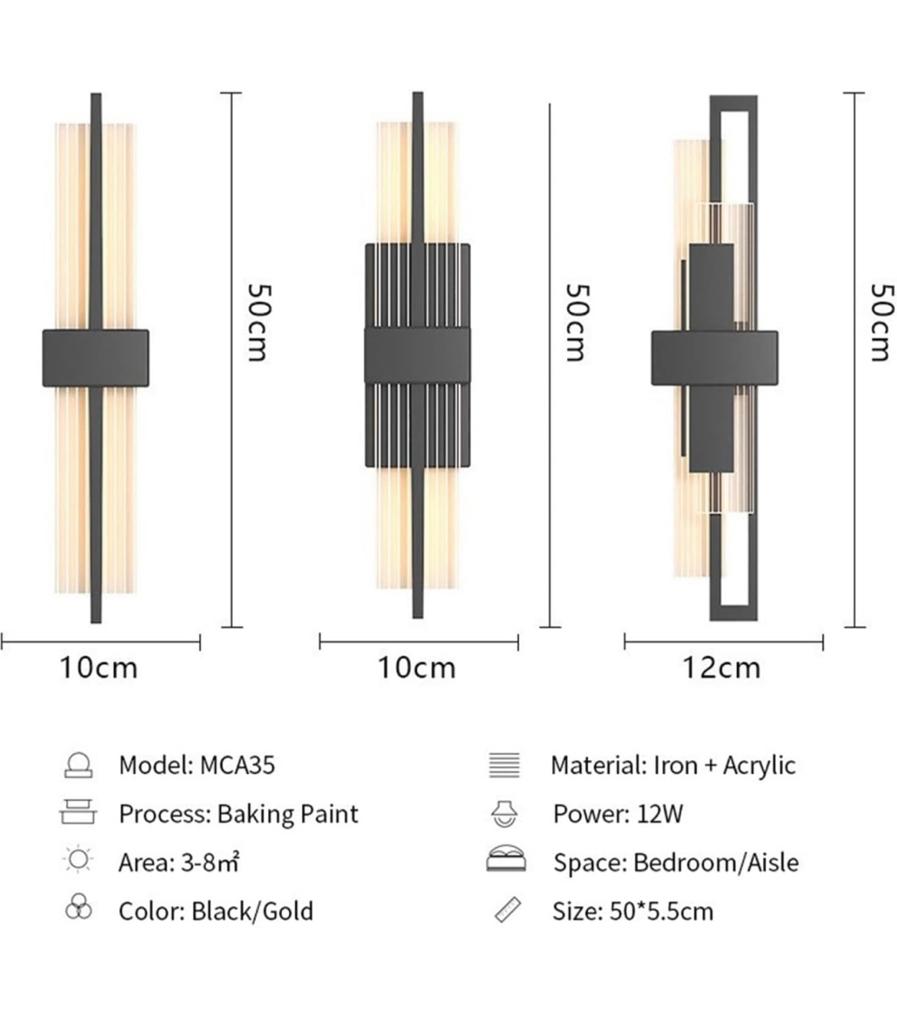 White & Black Bars Wall Lighting - Sparc Lights