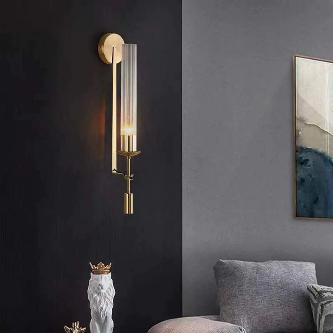 Retro Long Neck Gold Glass Wall Sconce