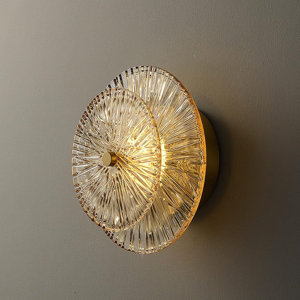 Sparc Circular Crystal Modern Gold Metal Wall Light