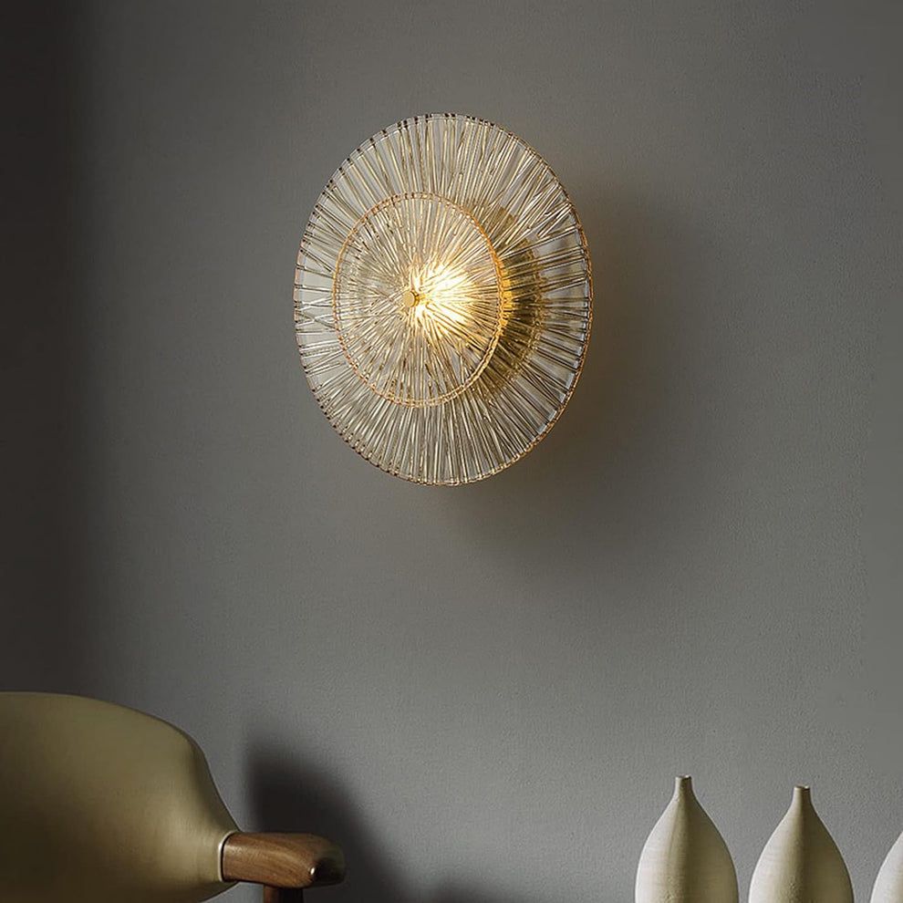 Sparc Circular Crystal Modern Gold Metal Wall Light