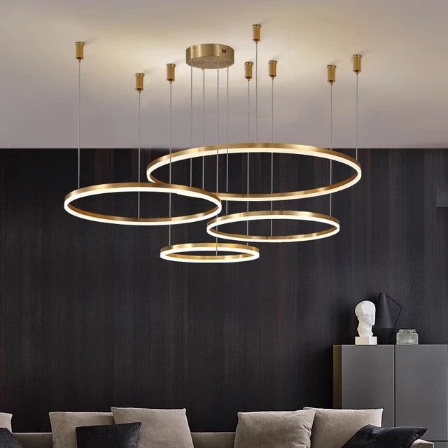 Modern 4 Ring Interior Chandelier