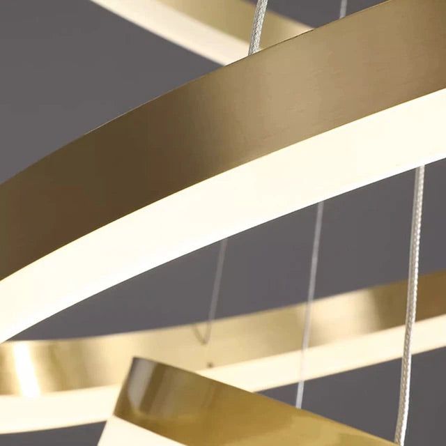 4 Rings Full Spread Gold LED Chandelier