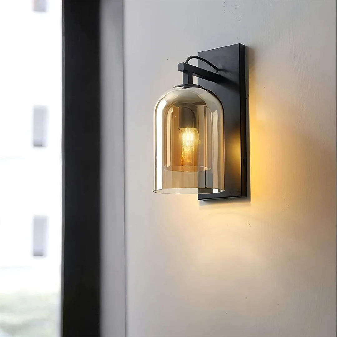 Upside Down Glass Wall Sconce LED Light – Champagne Finish