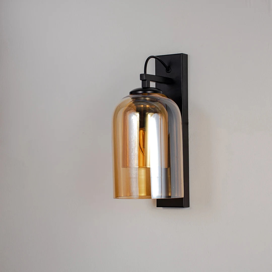 Upside Down Glass Wall Sconce LED Light – Champagne Finish