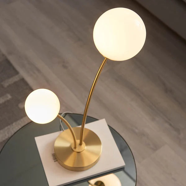 Two Bulk White & Gold Table Lamp - Sparc Lights