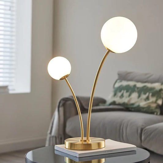 Two Bulk White & Gold Table Lamp - Sparc Lights