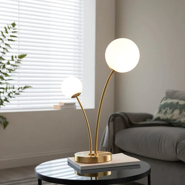 Two Bulk White & Gold Table Lamp - Sparc Lights