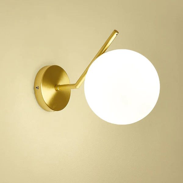 Single White Globe Wall Light - Sparc Lights