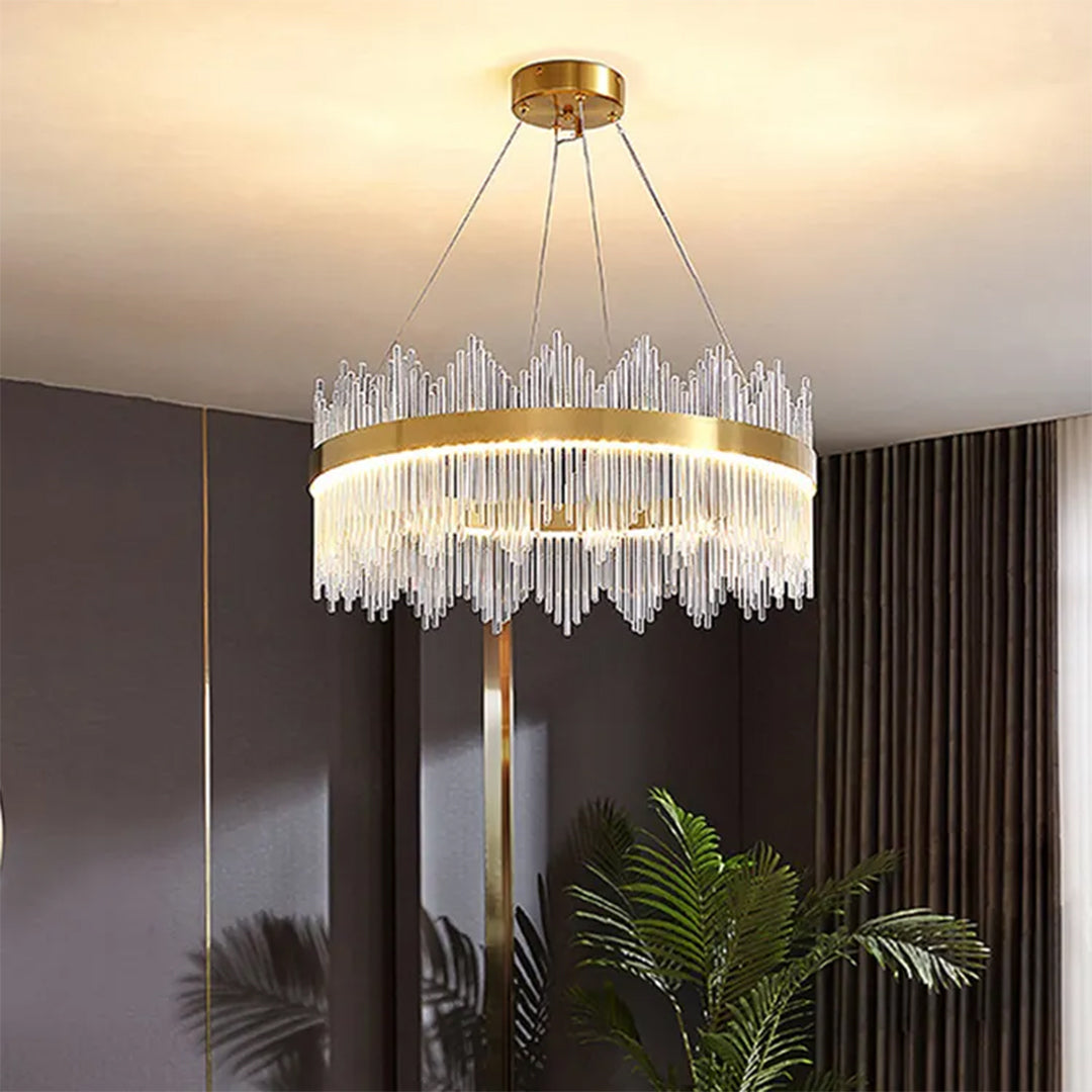 Zig-Zag Crystal Chandelier