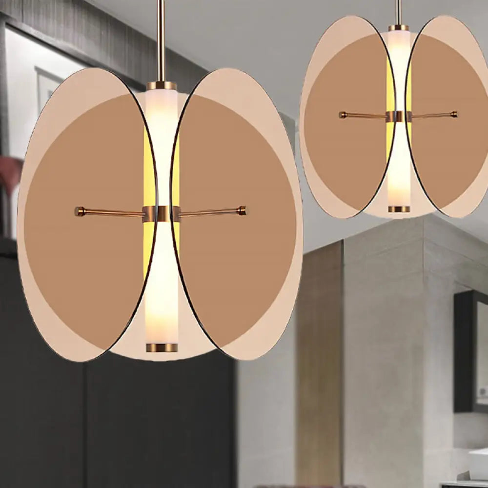 Tubular Pendant Arch Plates Glass Ceiling LED Lights