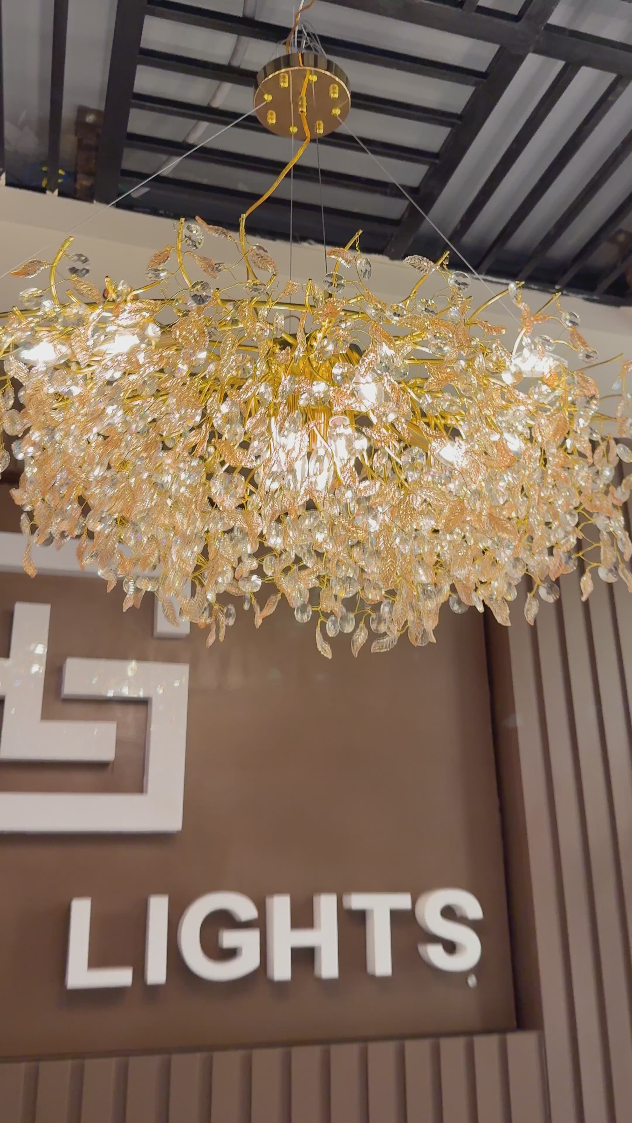 Luxury Leaf Petals Crystal Chandelier