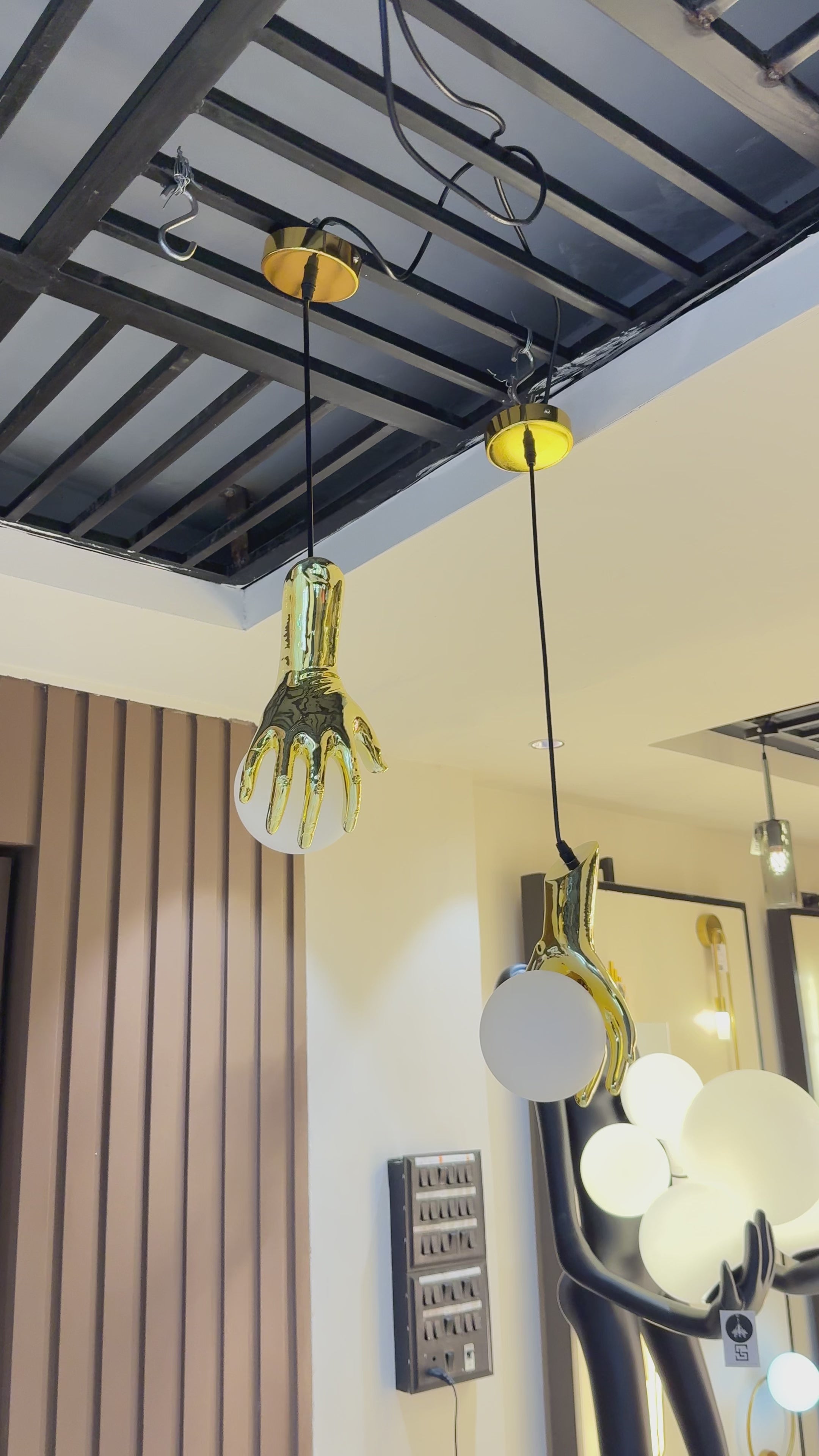 Artistic Hand Shape Ball LED Pendant Hanging Light