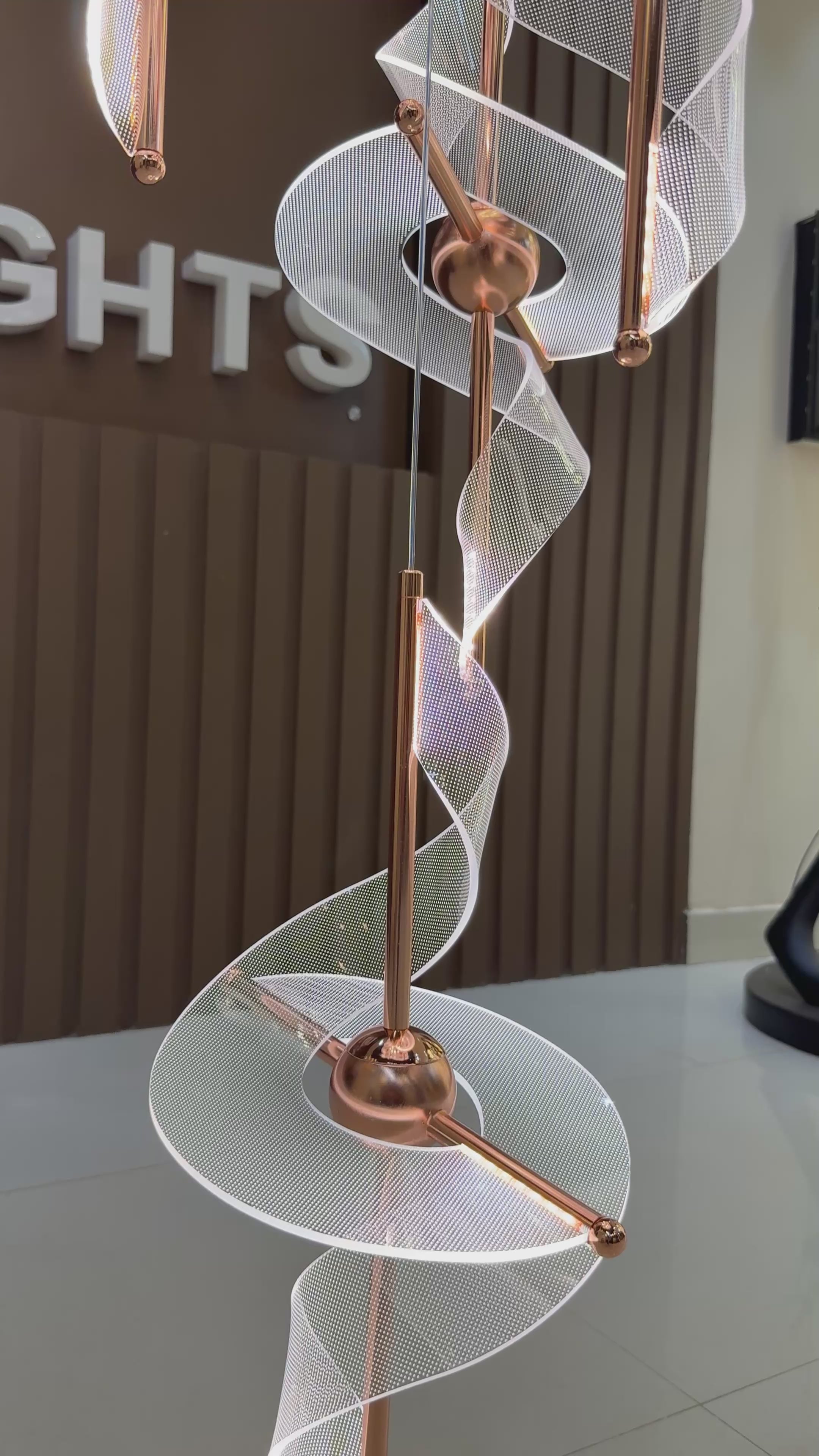 Luxury 16 Light Spiral Crystal Double Height Chandelier