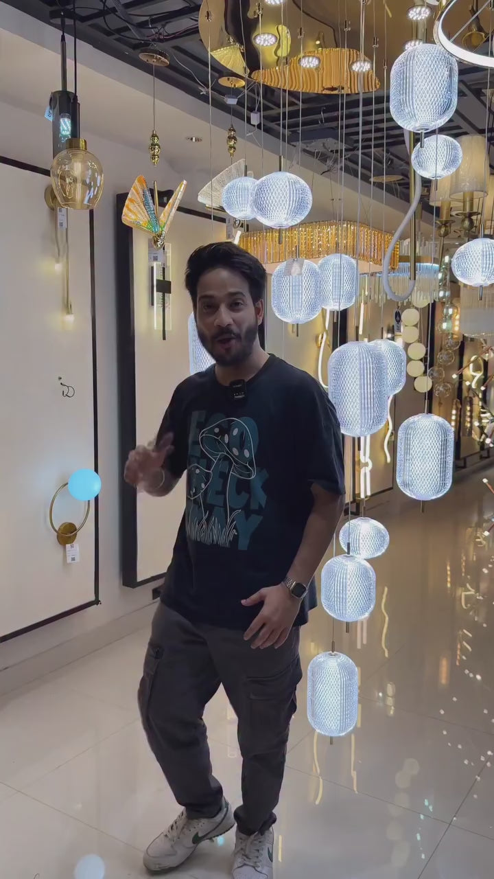 Modern Round Chandelier With Hanging Ball Lights