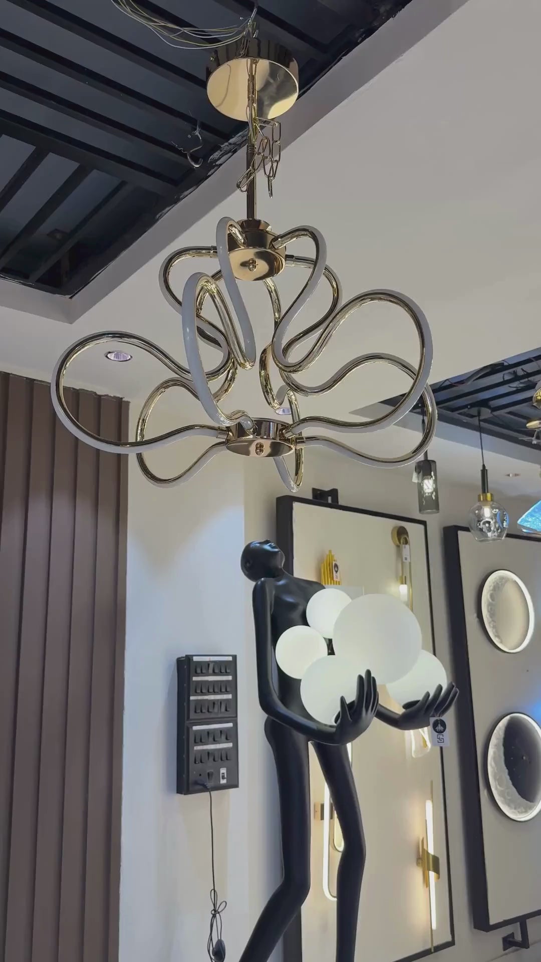 Antique LED Abstract Profile Chandelier