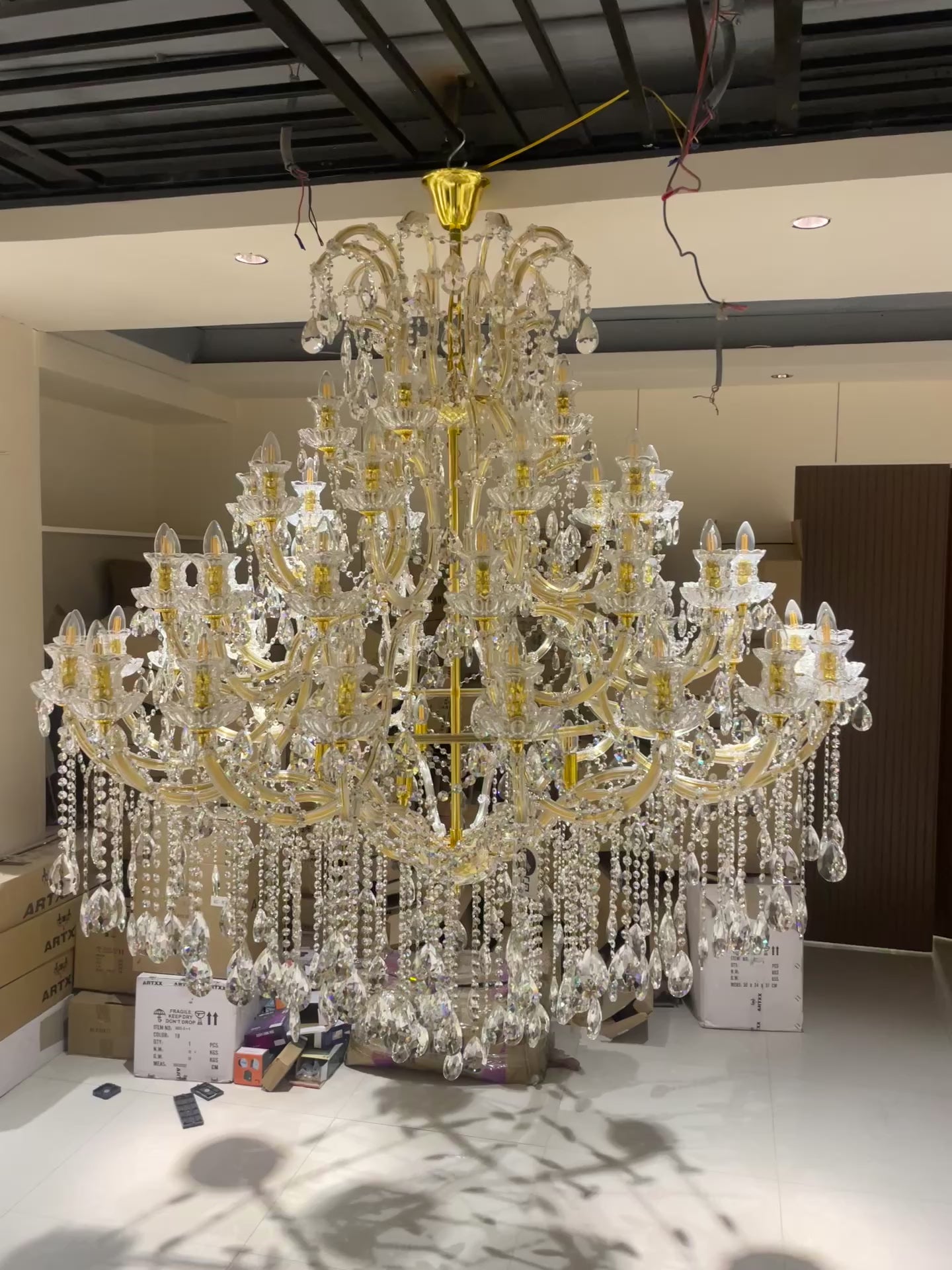 Maria Elegant filament Double Height Chandelier