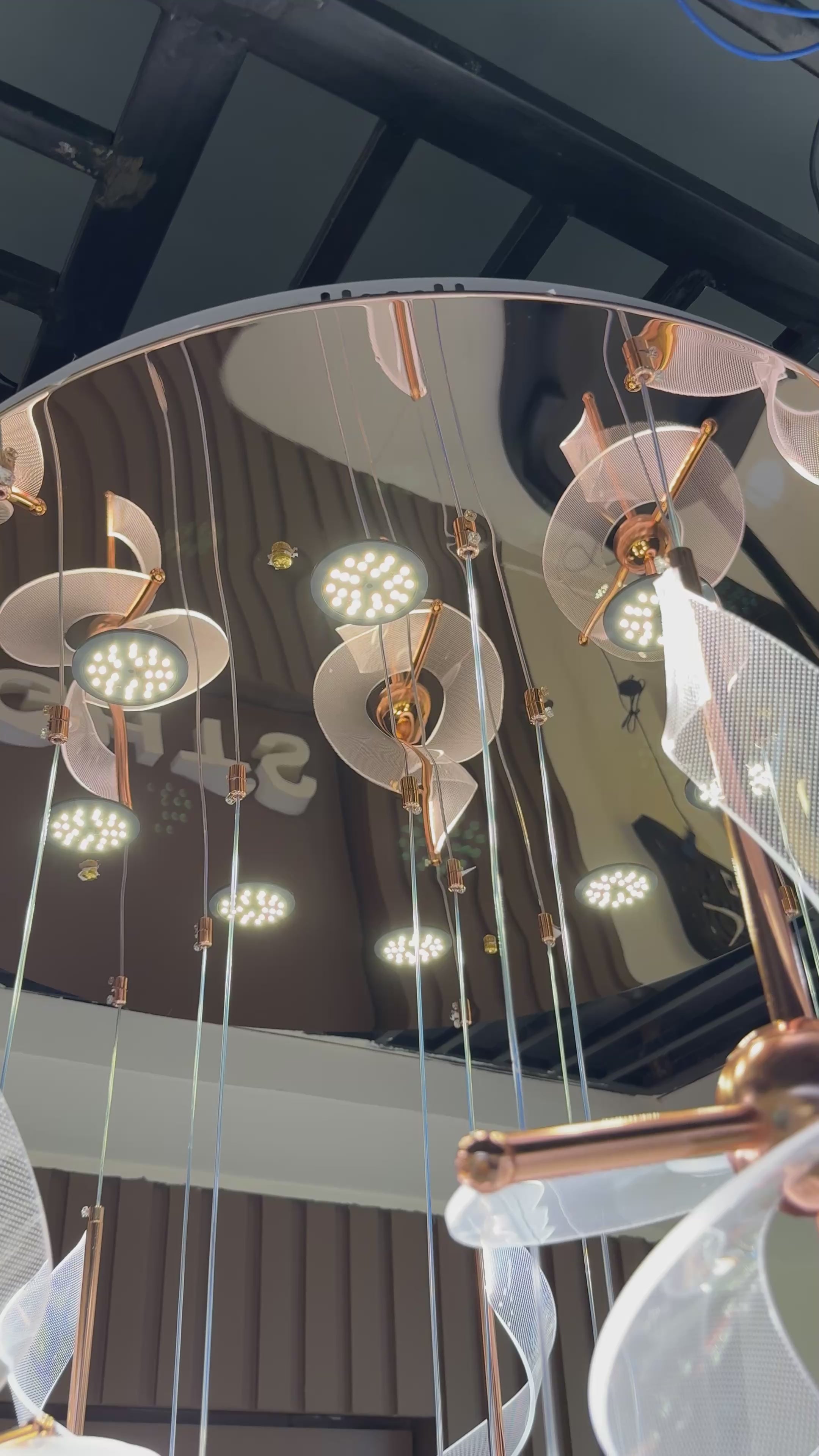 Luxury 16 Light Spiral Crystal Double Height Chandelier