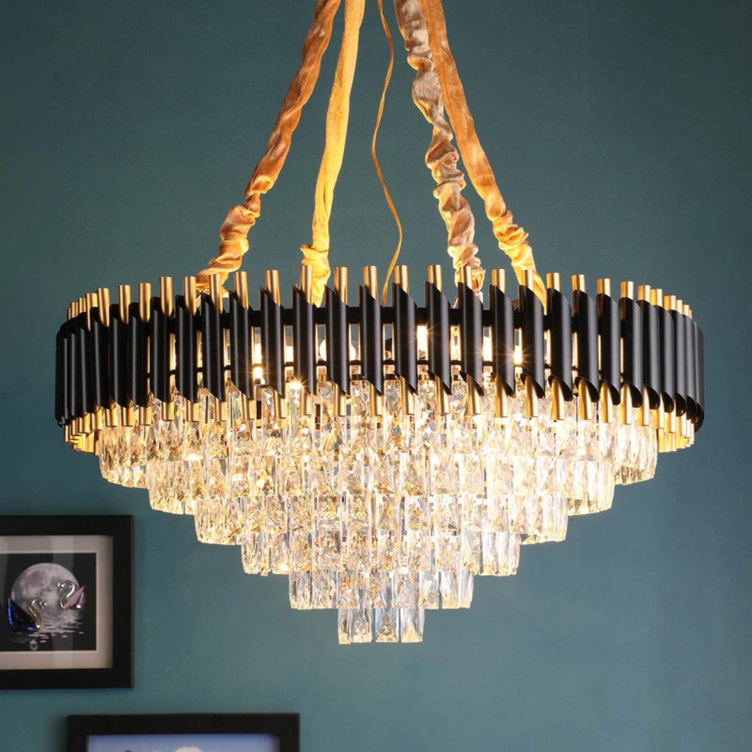 Black Mamba Crystal Chandelier For Living Room - Sparc Lights