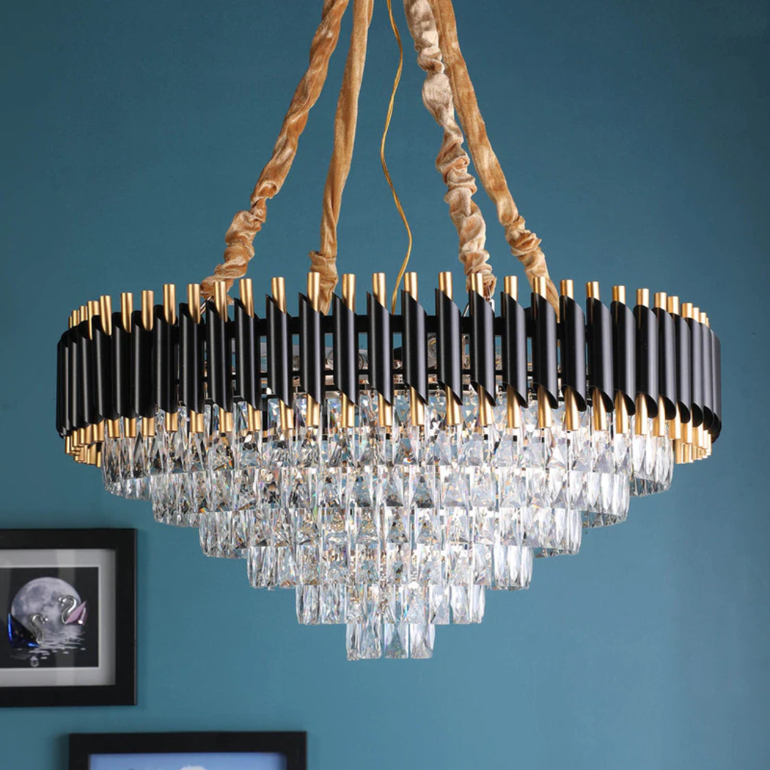 Black Mamba Crystal Chandelier For Living Room - Sparc Lights