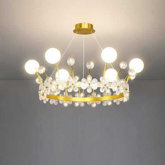 Crown Crystal Modern Chandelier - Sparc Lights