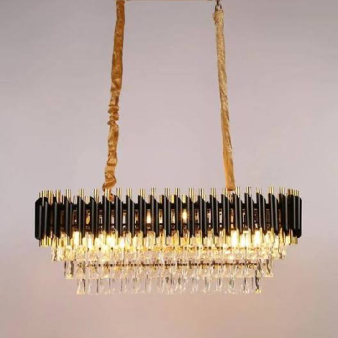 Dazzling Crystal Black Mamba Chandelier For Dining Table - Sparc Lights
