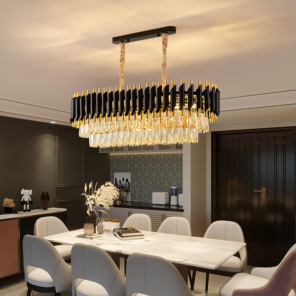 Dazzling Crystal Black Mamba Chandelier For Dining Table - Sparc Lights