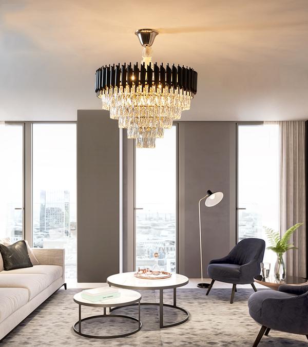 Black Mamba Crystal Chandelier For Living Room - Sparc Lights