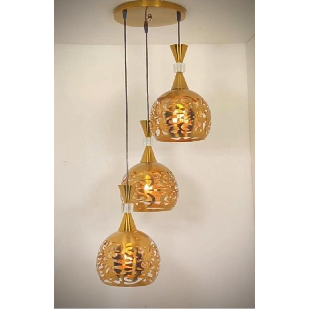 Golden Lantern-Style Hanging Lights - Sparc Lights