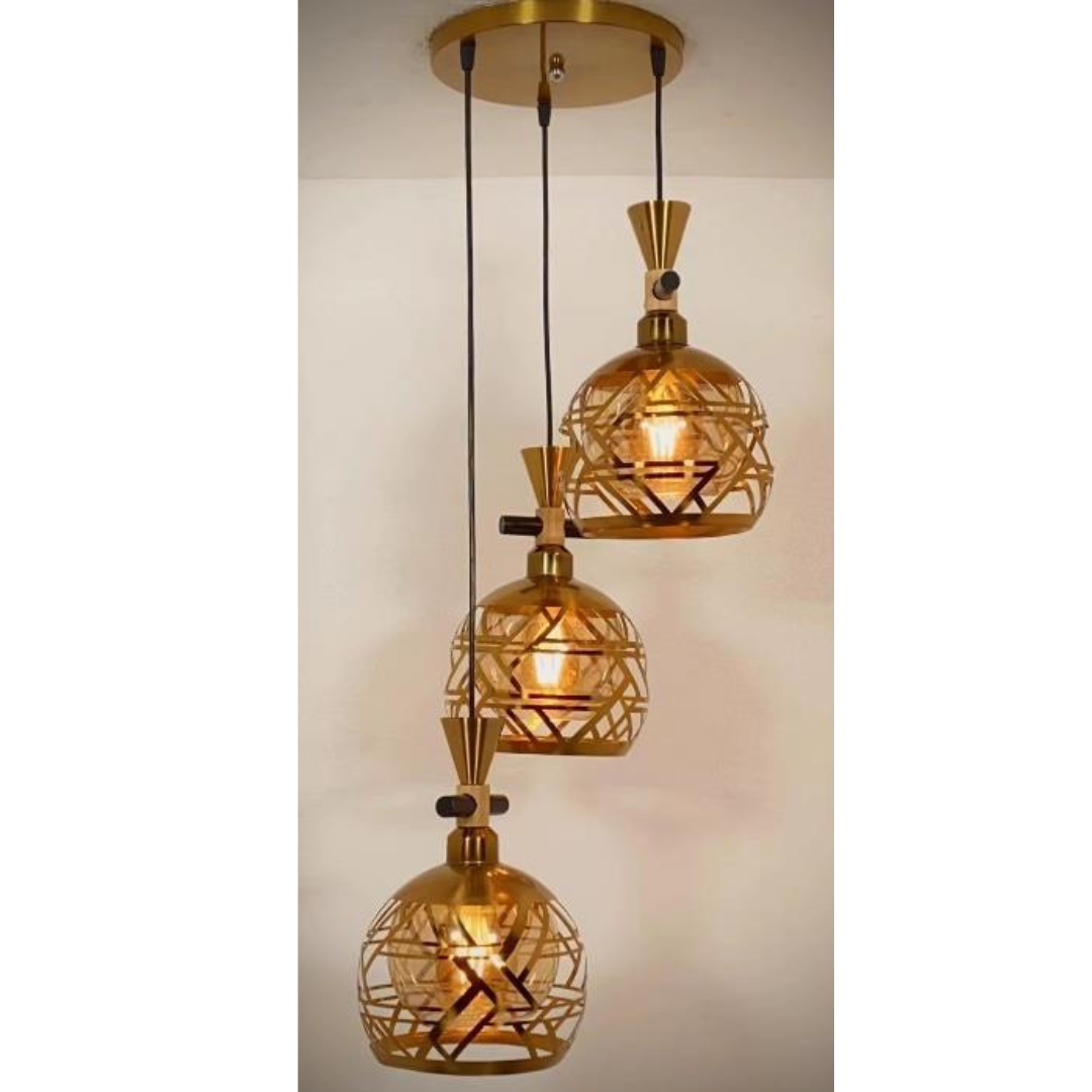 Golden Lantern-Style Hanging Lights - Sparc Lights