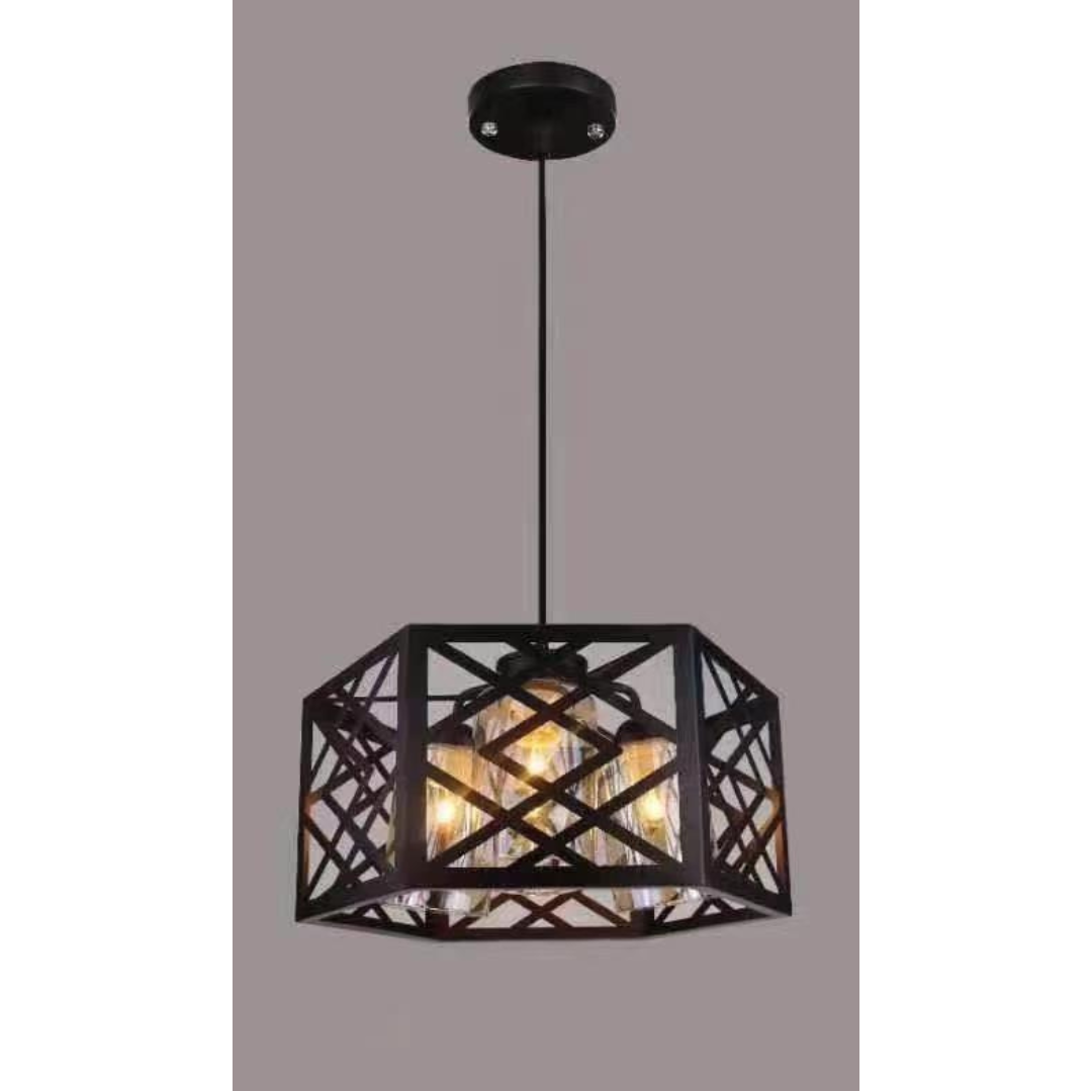 Pentagon Caged Hanging Light - Sparc Lights